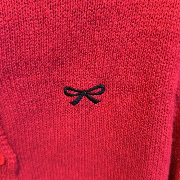 Unbranded red long sleeve button down crew neck cardigan size S NWOT - Picture 2 of 3